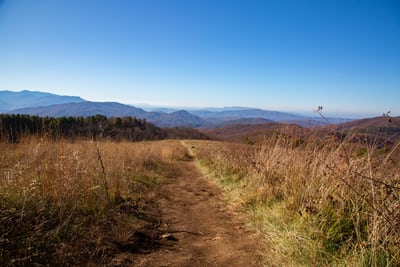 view of the mounain like area from the grass lands of vilmington north carolina usa